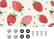 White Strawberries License Plate Decorative for Cars, Funny Vanity Tag Metal License Plates with 4 Holes, Aluminum Plates with Screws Caps 6.1 * 12 in