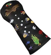 Golf Club Cover - Golf Club Cover, Golf Club Cover, Golf Club Head Cover, Small Fish Pattern Cover, Beach Head Golf Protection, Scratch Resistant Golf Equipment, Flannel In