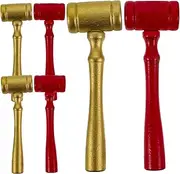 Kisangel 6pcs Wooden Judge Gavel Creative Pounding Hammer for Auction Play Comfortable Grip Lightweight Mallet Present for Boys