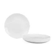 10.5 inch Dinner Plate Set of 6, Lightweight Round Opal Glass White Dinnerware