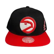 Mitchell & Ness NBA Atlanta Hawks Short Hook Red Black Snapback Hat Cap OSFM