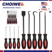 9-Piece Scraper Hook And Pick Set Car Removal Tool O Rings Seals Rubber Handle