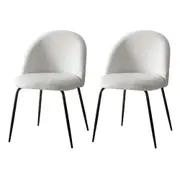 Set of 2 Sherpa Dining Chairs - White Boucle