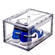 Magnetic Shoe Box Acrylic Storage Boxes Clear Front Open Sneaker Organizer