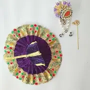 [Generic] Laddu Gopal Dress Size 4, Ladoo Gopal Dress, Bhagwan Ki Poshaak, Dev Vastra, Kanha Ji Dress, Bal Krishna Dress, Bal Gopal Dress, Handcrafted Krishna Poshaak, Janmashtami Dress for Krishna (Purple)