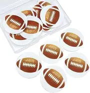 Jaccos 50 Pieces Football Theme Cupcake Toppers Mini Paper Football Cutouts for Football Birthday Party Cake Decorations (Football)