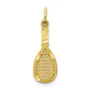 10K Yellow Gold Solid Racquetball Racquet Charm