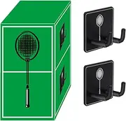 Wall-Mount Racket Storage Rack - Badminton Racket Hanging Hook, Space-Saving Badminton Racket Wall Stand | Wall-Mounted Badminton Racket Storage Hook, Anti-Slip Badminton Racket Wall Mount Hanger
