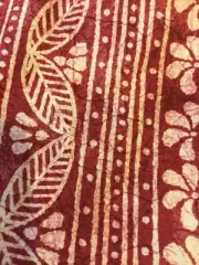 MAUVE RUST RED COTTON FABRIC YARDAGE 2+ Yards QUILT BATIK FLORAL AND GEOMETRIC