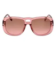 TOM FORD 56mm Gradient Aviator Sunglasses Pink / Gradient Brown . NWT $470