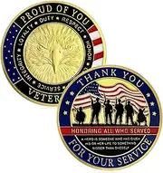 Thank You for Your Service Military Veterans Challenge Coin Appreciation Gift