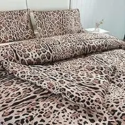 SDY 3PCS Cheetah Comforter Set Queen,Soft Leopard Print Bedding for Kids, Toddler, Girls, Boys