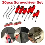 ROLSON Magnetic Screwdriver Set 30pc Heavy Duty Philips & Flat Head Drivers