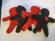 2 Black or Red POPPET 4" Voodoo doll witchcraft spell pagan hoodoo magic Wicca