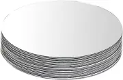 Set of 12 round Mirror Trays, 10 Inch Glass Mirror Candle Plates Large Circle Mi