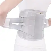 Lumbar Support Belt with Removable Pad, Lower Back Brace Disc Herniation Orthopedic Waist Support Unisex Lumbar Decompression Belt for Lower Back Pain Relief (Color : Gray, Size : XX-Large)