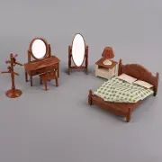 1:12 Mini Wooden Bedside Table Mini Bedroom Nightstand Furniture Scene Toy 1SET