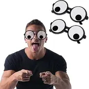 Axlksia 2 Pcs Googly Eye Glasses, Novelty Shaking Glasses with Eyes, Funny Googly Eyes Glasses for Adults Kids