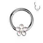 Piercing Ring Segment Steel Surgical Flower Enamelled (Ear, Septum)