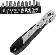 YUENTOEN Mini Ratchet Wrench, Right Angle Phillips Magnetic Screwdriver for Tight Spaces, Screwdriver Set for 1/4 Ratchet, Hex, Phillips