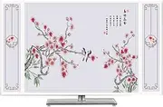 48", 65" TV Cover Soft Polyester Fabric Chinese Style Printed Dust-Proof Protector for Flatscreen Television, Smart TVs (Color : A, Size : 80")