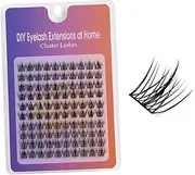 TORMEN Sectional Self Adhesive Eyelashes 100 Pcs No Glue Needed Pre Glued Lash Clusters Natural Wispy Press On Individual Lashes Reusable DIY Eyelash Extensions (trilogy)