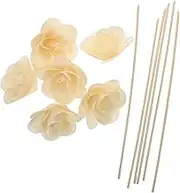 HOOTNEE 6pcs Flower Diffuser Sticks Rattan Aroma Replacement Sticks for Home and Office Beige Faux Flowers for Essential Oil Diffusers Fragrance Accessory