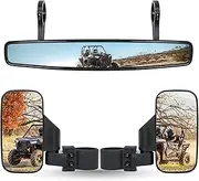 UTV Side Rear View Mirror For 1.75" Roll Bar Compatible with Polaris RZR 900 1000 Turbo PRO XP, Honda Pioneer 1000, Yamaha Rhino, Arctic Cat Wildcat Trail, Kawasaki Teryx, with Center View Mirror