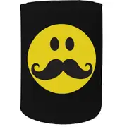 Alcohol Stubby Holder - Smiley Moustache - Funny Novelty Birthday Gift Joke Beer Can Bottle
