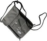 [COLLBATH] Travel Wallet Passport Holder Multi Purpose Neck Pouch for Documents Credit Cards Cash and Phones Grey for Family Travel and Daily Use