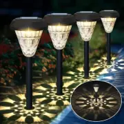Super Bright Solar Lights Outdoor Waterproof 8 Pack, Upgrade Warm White Light