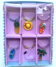 New Set of (6) Beach Theme Wine Glass Charms by Oak & Olive Model # PSA-383BE