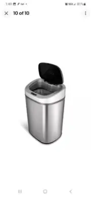 Ninestars Automatic Trash Can 21.1 Gallons, Stainless Steel, Motion Sensor