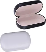 [PEPLAYTAL] 2PCS Multifunctional Leather Eyewear Storage Case Durable Sunglasses Box with Unique Hinge Design for Glasses Protection Portable for Travel