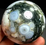 356g Madagascar Orbs OCEAN JASPER QUARTZ Geode CRYSTAL sphere BALL HEALING d828