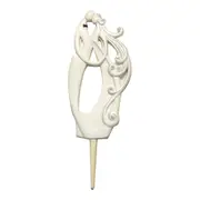 White Bride & Groom Kissing Wedding Cake Topper