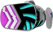 Skin Wrap for Oculus Go Black Waves Neon Teal Hot Pink