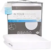 In Your Dreams Cotton Terry Waterproof Mattress Protector, Double, 138 x 188/200 X 40/50 cm, White
