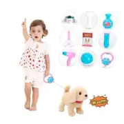 Interactive Walking Dog Toy - Toddler Walking Plush Dog Toys for Light Gold