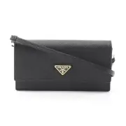 Prada Triangle Logo Brand Off Saffiano Leather Shoulder Bag Women'S