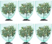 uxcell 6-Pack Garden Plant Netting, 3.3 x 4.9 Feet Fruit Trees Bird Netting W Drawstring for Protect Plant Flower from Bird Eating Blueberry Bush Netting Cover [Green]