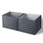 2x Garden Bed 100x100x77cm Planter Box Raised Container Galvanised Green Fingers
