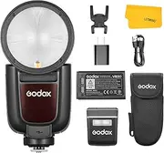 Godox V1Pro C V1 Pro C TTL Round Head Flash Speedlite for Canon Camera, 76Ws 2.4G 1/8000 HSS Speedlight w/Upgraded 2980mAh Li-ion Battery, Detachable Sub Flash, 100 Continuous Shots, Type-C Charging