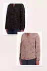 Hilary Radley Women's Long Sleeve Floral Blouse, Lavender, Black S, XL