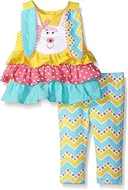 [Rare Editions] Baby Girls' Knit Bunny Applique Set
