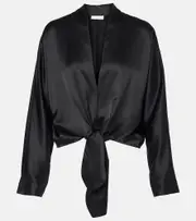 [The Sei] The Sei Tie-front silk blouse AU 14 black