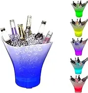 LED Ice Bucket with Bluetooth Speaker,Lighted Large Ice Bucket for Parties,Portable LED Wine Bucket with Speaker,Beverage Tubs for Champagne, Cocktail, Bar Accessories for The Home Bar Set (5L)