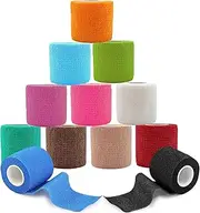 Self Adhesive Bandage Pet Vet Wrap, 12Pcs Self Adherent Cohesive Bandages Elastic Athletic Sports Tape Breathables Wound Tape,Non-Woven Elastic Bandage Breathable Cohesive Wrap Bandage