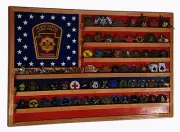 Pennsylvania State Trooper / Police Challenge Coin Display Flag 70 Coins DS trad