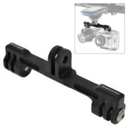 Dual Head Flash Light Mount Bracket Bridge Extender Extension Fit GoPro Camera